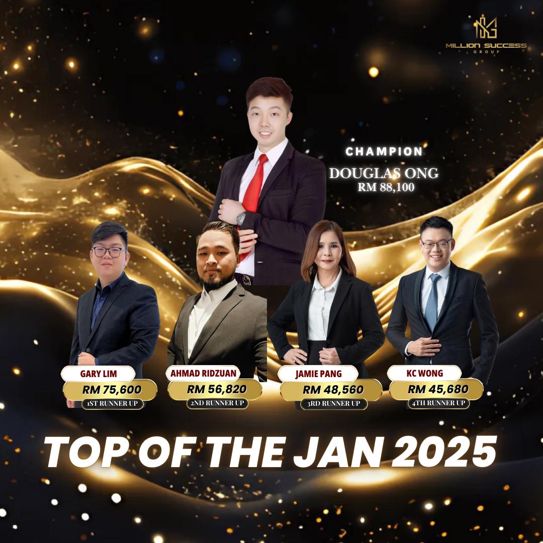 Douglas Ong named Champion, Top of January 2025